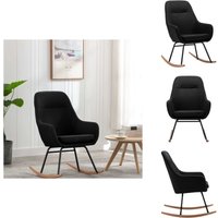 Schaukelstuhl Schwarz Stoff - Schaukelstuhl - Sessel - Lounge Chair - Beistelltisch - Esszimmerstuhl von VIDAXL