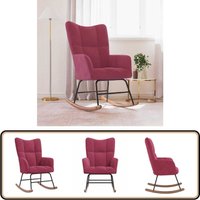 Schaukelstuhl Weinrot Samt - Samtsessel - Schaukelstuhl - Wohnzimmersessel - Bequemesessel - Weinroter Sessel Schaukelstuhl Weinrot Samt - Samtsessel - Schaukelstuhl - Wohnzimmersessel - Bequemesessel - Weinroter Sessel von VIDAXL
