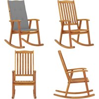 Vidaxl - Schaukelstuhl mit Auflagen Massivholz Akazie - Holz Schaukelstuhl - Gartenstuhl - Outdoor Möbel - Balkonmöbel - Lounge Chair - Home & Living von VIDAXL