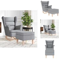 Schaukelstuhl mit Fußhocker Hellgrau Stoff - Schaukelsessel - Schaukelstuhl - Loungesessel - Lounge Sessel Schaukelstuhl mit Fußhocker Hellgrau Stoff - Schaukelsessel - Schaukelstuhl - Loungesessel - Lounge Sessel von VIDAXL