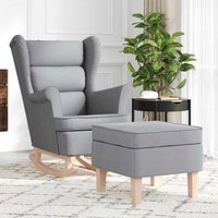 Schaukelstuhl mit Fußhocker Hellgrau Stoff - Vidaxl Schaukelstuhl mit Fußhocker Hellgrau Stoff - Vidaxl von VIDAXL