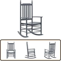Schaukelstuhl mit Gebogener Sitzfläche Grau Pappelholz - Vintage Stuhl - Holzsessel - Gartenstuhl - Schaukelstuhl - Outdoor Möbel von VIDAXL