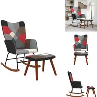 Schaukelstuhl mit Hocker Patchwork Stoff - Schaukelstuhl - Relaxsessel - Wohnzimmersessel - Polstersessel - Patchwork Möbel Schaukelstuhl mit Hocker Patchwork Stoff - Schaukelstuhl - Relaxsessel - Wohnzimmersessel - Polstersessel - Patchwork Möbel von VIDAXL