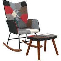 Vidaxl - Schaukelstuhl mit Hocker Patchwork Stoff 63912 von VIDAXL