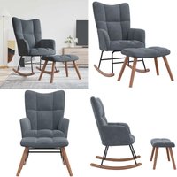 Schaukelstuhl mit Hocker Samt Dunkelgrau - Samtsofa - Relaxsessel - Lounge Chair - Schaukelstuhl - Gemütlicher Stuhl - Home & Living Schaukelstuhl mit Hocker Samt Dunkelgrau - Samtsofa - Relaxsessel - Lounge Chair - Schaukelstuhl - Gemütlicher Stuhl - Home & Living von VIDAXL