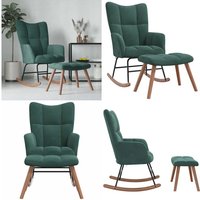 Schaukelstuhl mit Hocker Samt Dunkelgrün - Samtsofa - Relaxsessel - Schaukelstuhl - Lounge Chair - Gemütlicher Stuhl - Home & Living Schaukelstuhl mit Hocker Samt Dunkelgrün - Samtsofa - Relaxsessel - Schaukelstuhl - Lounge Chair - Gemütlicher Stuhl - Home & Living von VIDAXL