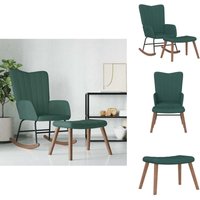 Schaukelstuhl mit Hocker Samt Dunkelgrün - Samtsofa - Relaxsessel - Schaukelstuhl - Wohnzimmersessel - Lounge Chair Schaukelstuhl mit Hocker Samt Dunkelgrün - Samtsofa - Relaxsessel - Schaukelstuhl - Wohnzimmersessel - Lounge Chair von VIDAXL