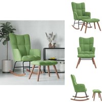 Schaukelstuhl mit Hocker Samt Hellgrün - Samtsofa - Relaxsessel - Schaukelstuhl - Lounge Chair - Gemütlicher Stuhl Schaukelstuhl mit Hocker Samt Hellgrün - Samtsofa - Relaxsessel - Schaukelstuhl - Lounge Chair - Gemütlicher Stuhl von VIDAXL