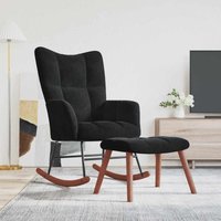 Vidaxl - Schaukelstuhl mit Hocker Samt Schwarz von VIDAXL