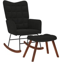 Schaukelstuhl mit Hocker Schwarzer Samt - Vidaxl Schaukelstuhl mit Hocker Schwarzer Samt - Vidaxl von VIDAXL