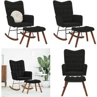 Schaukelstuhl mit Hocker Schwarzer Samt - Vidaxl Schaukelstuhl mit Hocker Schwarzer Samt - Vidaxl von VIDAXL