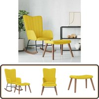 Schaukelstuhl mit Hocker Senfgelb Samt - Samtsofa - Sessel Mit Fusshocker - Schaukelstuhl - Wohnzimmersessel - Gelber Sessel Schaukelstuhl mit Hocker Senfgelb Samt - Samtsofa - Sessel Mit Fusshocker - Schaukelstuhl - Wohnzimmersessel - Gelber Sessel von VIDAXL