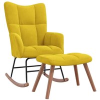 Vidaxl - Schaukelstuhl mit Hocker Senfgelb Samt von VIDAXL