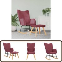 Schaukelstuhl mit Hocker Stoff Weinrot - Schaukelstuhl - Relaxsessel - Lounge Chair - Esszimmerstuhl - Stuhl Mit Armlehnen von VIDAXL