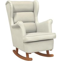 Schaukelstuhl Ohrensessel Creme Samt und Massivholz vidaXL Schaukelstuhl Ohrensessel Creme Samt und Massivholz vidaXL von VIDAXL