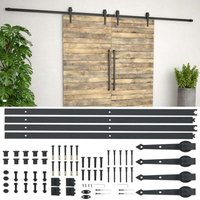 Vidaxl - Schiebetür-Beschlagsatz 2x183 cm Stahl Schwarz von VIDAXL