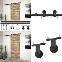 Vidaxl - Schiebetürbeschlag-Set skien 183 cm Stahl Schwarz - Schiebetüren-Set - Gleittür-Set - Home & Living - Schwarz von VIDAXL