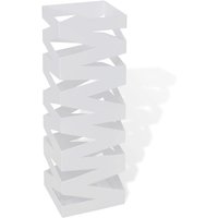 Vidaxl - Schirmhalter Schirmständer Gehstock Stahl weiß quadratisch 48,5 cm von VIDAXL
