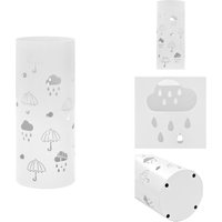 Vidaxl - Schirmständer - Living Regenschirmständer Regenschirm-Motiv Stahl Weiß - Weiß von VIDAXL