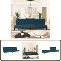 Schlafsofa 2-Sitzer Blau Samt - Samtsofa - Schlafsofa - Gästebett - Wohnzimmersofa - Couch von VIDAXL