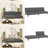 Schlafsofa 2-Sitzer Dunkelgrau Samt - Samtsofa - Schlafsofa - Gästebett - Wohnraumgestaltung - Gemütliches Sofa - Home & Living Schlafsofa 2-Sitzer Dunkelgrau Samt - Samtsofa - Schlafsofa - Gästebett - Wohnraumgestaltung - Gemütliches Sofa - Home & Living von VIDAXL