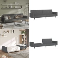Schlafsofa 2-Sitzer Dunkelgrau Samt - Samtsofa - Schlafsofa - Gästebett - Wohnzimmersofa - Couch - Home & Living von VIDAXL