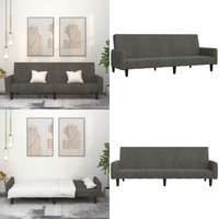 Schlafsofa 2-Sitzer Dunkelgrau Samt - Schlafsofa - 2-Sitzer Sofa - Samtsofa - Gästebett - Wohnzimmersofa - Home & Living Schlafsofa 2-Sitzer Dunkelgrau Samt - Schlafsofa - 2-Sitzer Sofa - Samtsofa - Gästebett - Wohnzimmersofa - Home & Living von VIDAXL