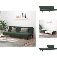 Schlafsofa 2-Sitzer Dunkelgrün Samt - Samtsofa - Schlafsofa - Gästebett - Wohnzimmersofa - Couch von VIDAXL