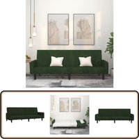 Schlafsofa 2-Sitzer Dunkelgrün Samt - Samtsofa - Schlafsofa - Gästebett - Wohnzimmersofa - Kleines Sofa Schlafsofa 2-Sitzer Dunkelgrün Samt - Samtsofa - Schlafsofa - Gästebett - Wohnzimmersofa - Kleines Sofa von VIDAXL