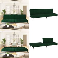 Schlafsofa 2-Sitzer Dunkelgrün Samt - Samtsofa - Schlafsofa - Gästebett - Wohnzimmersofa - Tagesbett - Home & Living Schlafsofa 2-Sitzer Dunkelgrün Samt - Samtsofa - Schlafsofa - Gästebett - Wohnzimmersofa - Tagesbett - Home & Living von VIDAXL