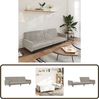 Schlafsofa 2-Sitzer Hellgrau Samt - Samtsofa - Schlafsofa - Gästebett - Wohnzimmersofa - Couch Schlafsofa 2-Sitzer Hellgrau Samt - Samtsofa - Schlafsofa - Gästebett - Wohnzimmersofa - Couch von VIDAXL