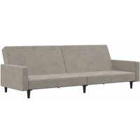 Schlafsofa 2-Sitzer Hellgrau Samt Vidaxl von VIDAXL