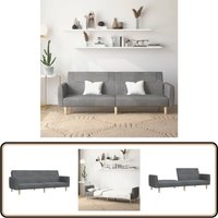 Schlafsofa 2-Sitzer Hellgrau Stoff - Sofabett - Schlafsofa - Gästebett - Wohnzimmereinrichtung - Couchtisch von VIDAXL
