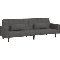 Schlafsofa 2-Sitzer mit 2 Kissen Dunkelgrau Stoff Vidaxl von VIDAXL