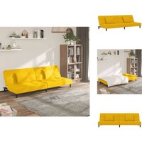 Schlafsofa 2-Sitzer mit 2 Kissen Gelb Samt - Samtsofa - Schlafsofa - Gästebett - Wohnzimmersofa - Couch Schlafsofa 2-Sitzer mit 2 Kissen Gelb Samt - Samtsofa - Schlafsofa - Gästebett - Wohnzimmersofa - Couch von VIDAXL