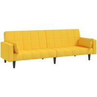 Schlafsofa 2-Sitzer mit 2 Kissen Gelb Stoff Vidaxl von VIDAXL