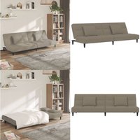 Schlafsofa 2-Sitzer mit 2 Kissen Hellgrau Samt - Samtsofa - Schlafsofa - Gästebett - Wohnzimmersofa - Couch - Home & Living Schlafsofa 2-Sitzer mit 2 Kissen Hellgrau Samt - Samtsofa - Schlafsofa - Gästebett - Wohnzimmersofa - Couch - Home & Living von VIDAXL