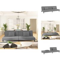 Vidaxl - Schlafsofa 2-Sitzer mit 2 Kissen Hellgrau Samt - Samtsofa - Schlafsofa - Gästebett - Wohnzimmersofa - Couch Vidaxl - Schlafsofa 2-Sitzer mit 2 Kissen Hellgrau Samt - Samtsofa - Schlafsofa - Gästebett - Wohnzimmersofa - Couch von VIDAXL