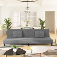 Schlafsofa 2-Sitzer mit 2 Kissen Hellgrau Samt Vidaxl 779335 Schlafsofa 2-Sitzer mit 2 Kissen Hellgrau Samt Vidaxl 779335 von VIDAXL