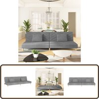 Schlafsofa 2-Sitzer mit 2 Kissen Hellgrau Stoff - Schlafsofa - Couch - Gästebett - Wohnraumgestaltung - Gemütlich von VIDAXL