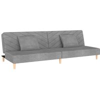 Schlafsofa 2-Sitzer mit 2 Kissen Hellgrau Stoff - Vidaxl Schlafsofa 2-Sitzer mit 2 Kissen Hellgrau Stoff - Vidaxl von VIDAXL
