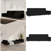 Schlafsofa 2-Sitzer mit 2 Kissen Schwarz Samt - Samtsofa - Schlafsofa - Gästebett - Wohnzimmersofa - Couch - Home & Living Schlafsofa 2-Sitzer mit 2 Kissen Schwarz Samt - Samtsofa - Schlafsofa - Gästebett - Wohnzimmersofa - Couch - Home & Living von VIDAXL