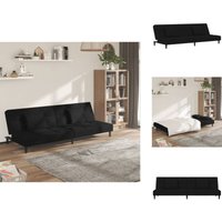 Vidaxl - Schlafsofa 2-Sitzer mit 2 Kissen Schwarz Samt - Samtsofa - Schlafsofa - Gästebett - Wohnzimmersofa - Couch Vidaxl - Schlafsofa 2-Sitzer mit 2 Kissen Schwarz Samt - Samtsofa - Schlafsofa - Gästebett - Wohnzimmersofa - Couch von VIDAXL