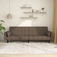 Schlafsofa 2-Sitzer mit 2 Kissen Taupe Stoff Vidaxl Schlafsofa 2-Sitzer mit 2 Kissen Taupe Stoff Vidaxl von VIDAXL