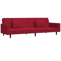 Schlafsofa 2-Sitzer mit 2 Kissen Weinrot Samt Vidaxl Schlafsofa 2-Sitzer mit 2 Kissen Weinrot Samt Vidaxl von VIDAXL
