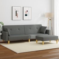 Schlafsofa 2-Sitzer mit Fußhocker Dunkelgrau Stoff - Vidaxl Schlafsofa 2-Sitzer mit Fußhocker Dunkelgrau Stoff - Vidaxl von VIDAXL