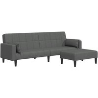 Schlafsofa 2-Sitzer mit Fußhocker Dunkelgrau Stoff Vidaxl von VIDAXL