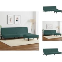 Schlafsofa 2-Sitzer mit Fußhocker Dunkelgrün Samt - Samtsofa - Schlafsofa - Sofa Mit Betfunktion - Gästezimmer - Wohnraum Schlafsofa 2-Sitzer mit Fußhocker Dunkelgrün Samt - Samtsofa - Schlafsofa - Sofa Mit Betfunktion - Gästezimmer - Wohnraum von VIDAXL