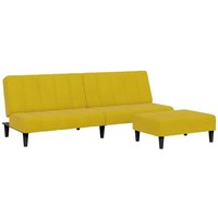 Schlafsofa 2-Sitzer mit Fußhocker Gelb Samt Vidaxl Schlafsofa 2-Sitzer mit Fußhocker Gelb Samt Vidaxl von VIDAXL