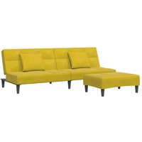 Schlafsofa 2-Sitzer mit Fußhocker Gelb Samt Vidaxl Schlafsofa 2-Sitzer mit Fußhocker Gelb Samt Vidaxl von VIDAXL